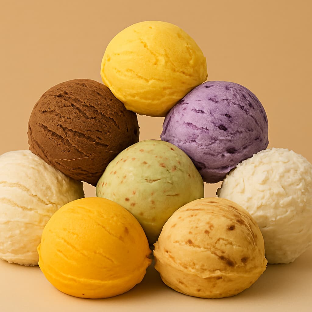 dessert bowl with handcrafted ice creams