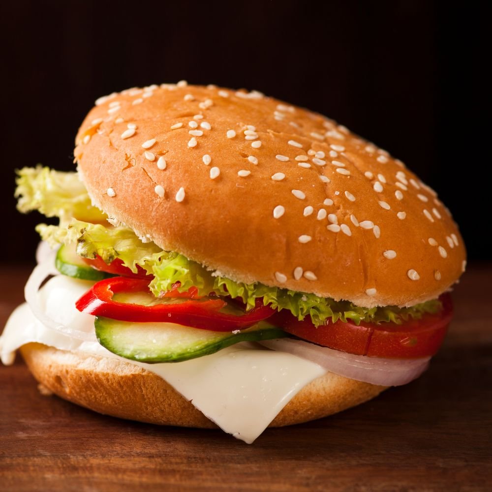 CRISPY VEGGIE BURGER WITH CHEESE